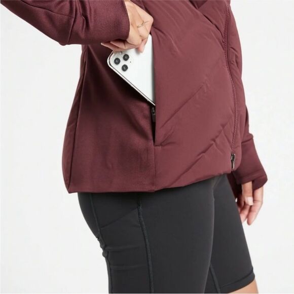 NWOT Athleta Inlet Jacket in Antique Burgundy with Removeable Hood - Picture 9 of 9